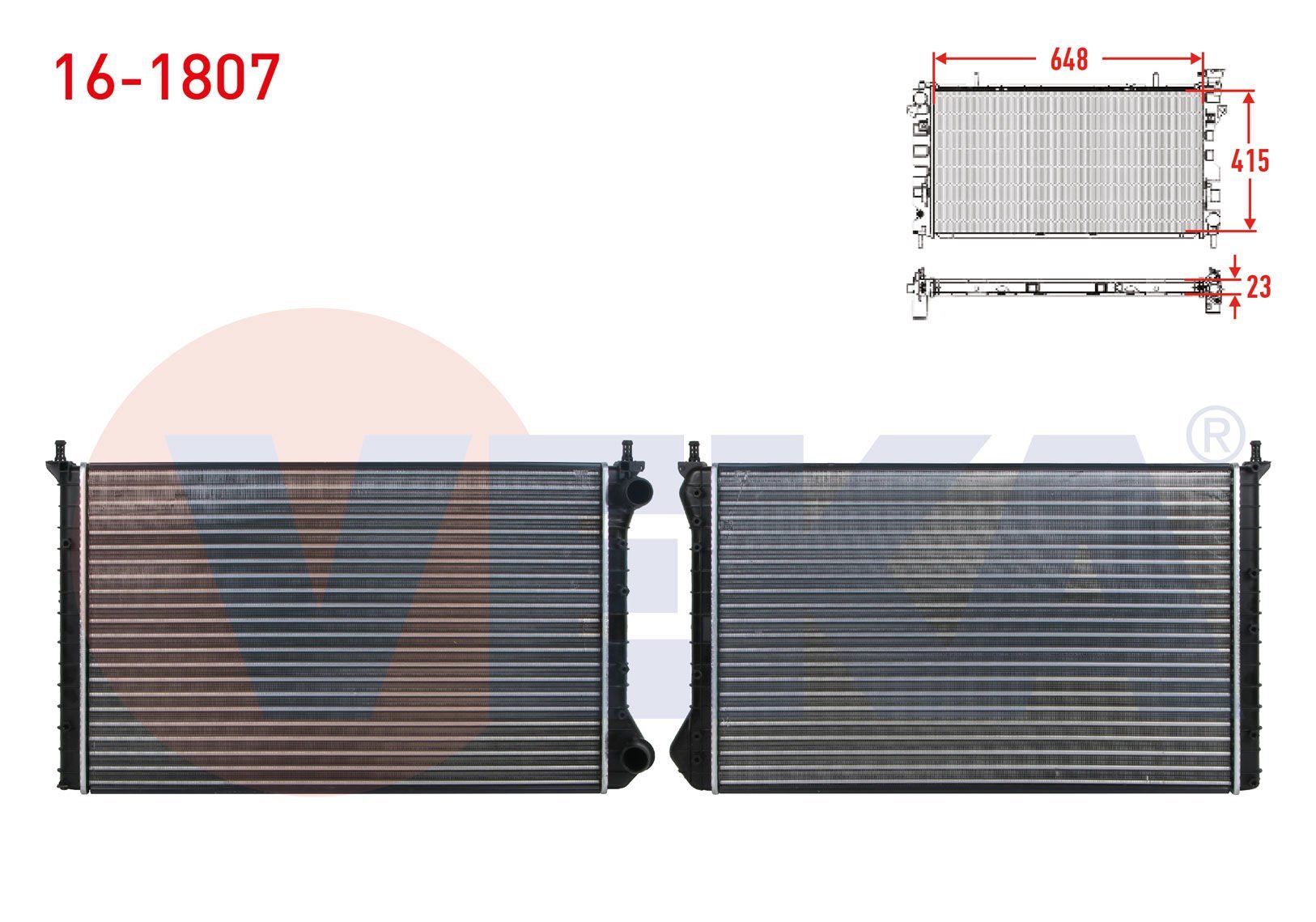 Doblo 1.9D Su Radyatörü (Klimalı) Veka 16-1807