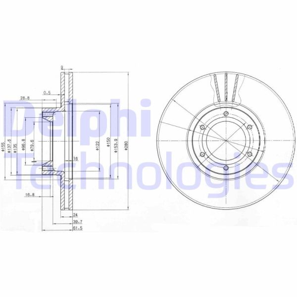 Opel Movano 1998-2003 Arası 2.8 DTI, 2.5 D Delphi Marka Ön Havalı Fren Diski