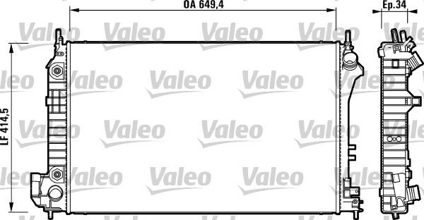 Opel Signum 2003-2008 Arası 2.2 direct, 2.2 DTI, 3.2 V6 Valeo Marka Su Radyatörü