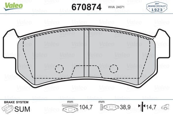 Chevrolet Lacetti 2003-2007 Arası 1.4 16V, 1.6 Valeo Marka Arka Balata