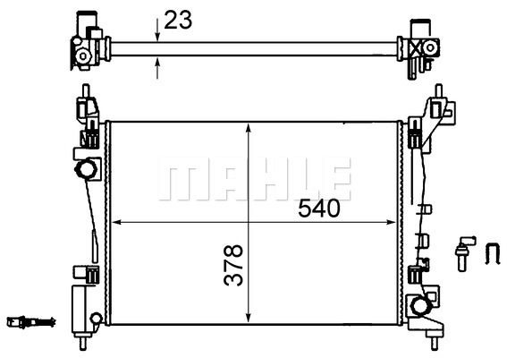 Opel Corsa 2006-2014 Arası 1.2, 1.4, 1.2 LPG, 1.4 LPG Mahle Marka Su Radyatörü