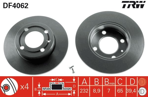 Seat Ibiza 1993-2002 Arası 1.0 TRW Marka Arka Fren Diski
