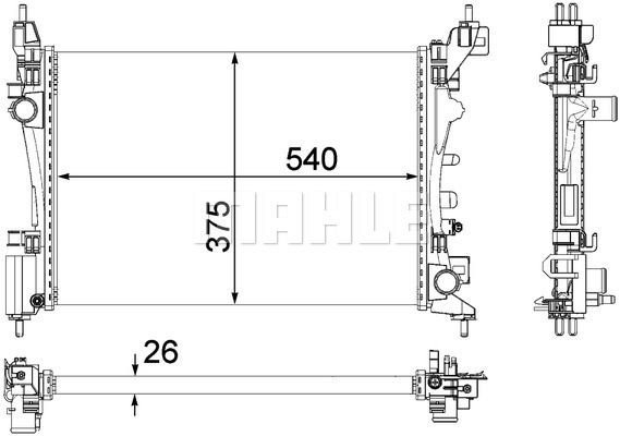 Opel Corsa 2006-2014 Arası 1.2, 1.4, 1.2 LPG, 1.4 LPG Behr Marka Su Radyatörü