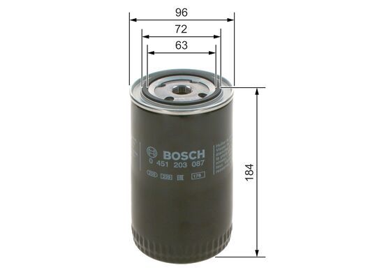 Volkswagen Lt 1975-1996 Arası 2.4 D, 2.4 TD Bosch Marka Yağ Filtresi