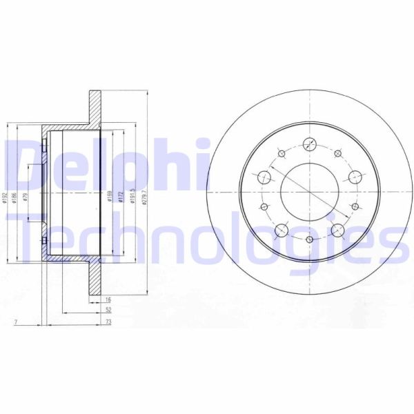 Fiat Ducato 2006-2010 Arası 140 Natural Power, 115 Multijet 2,0 D, 150 Multijet 3,0 D, 130 Multijet 2,3 D, 150 Multijet 2,3 D Delphi Marka Arka Fren Diski