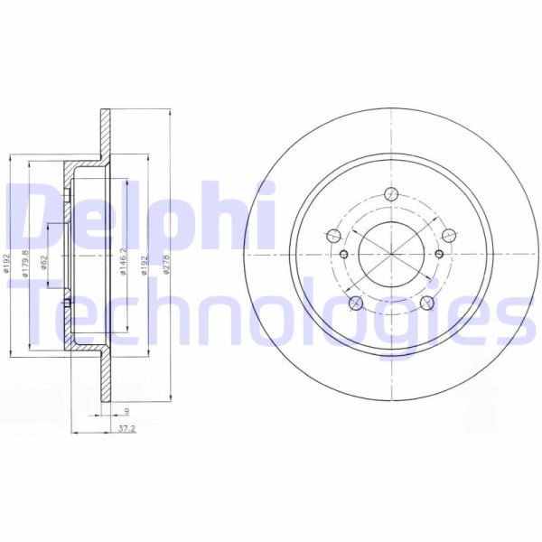 Fiat Sedici 2006-2014 Arası 1.6 16V, 2.0 D Multijet, 2.0 D Multijet 4x4, 1.6 16V 4x4, 1.9 D Multijet 4x4 Delphi Marka Arka Fren Diski