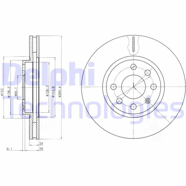 Opel Corsa 2000-2012 Arası 1.8, 1.7 DTI 16V, 1.7 DI 16V, 1.7 DTI Delphi Marka Ön Fren Diski