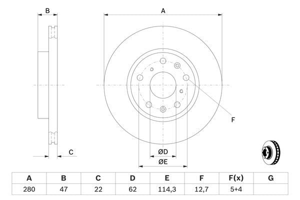 Fiat Sedici 2006-2014 Arası 1.6 16V 4x4 Bosch Marka Ön Fren Diski