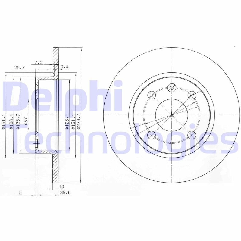 Opel Corsa 2000-2009 Arası 1.8, 1.7 DTI Delphi Marka Arka Fren Diski