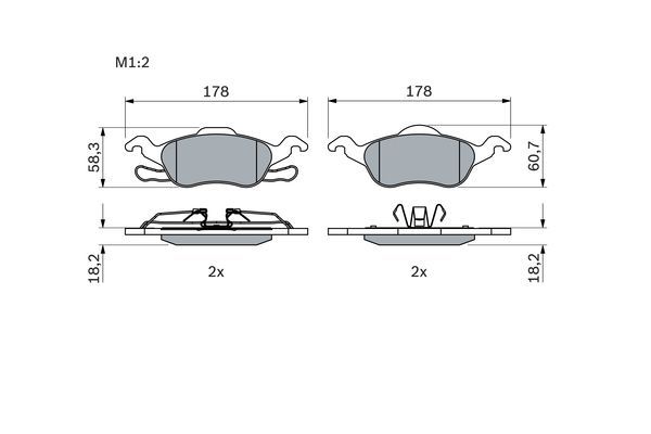 Ford Focus 1998-2009 Arası 1.6 16V, 1.4 16V, 1.8 16V Bosch Marka Ön Balata