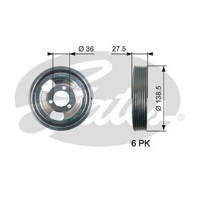 Citroen C5 2008-2012 Arası 1.6 VTi 120, 1.6 VTI 120 Gates Marka Krank Kasnağı