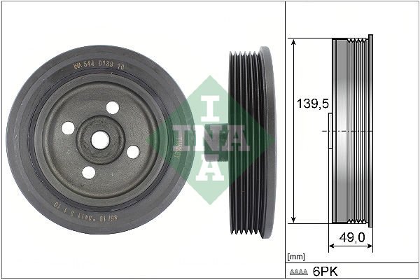 Ford Focus 1998-2013 Arası 1.8 Turbo DI / TDDi, 1.8 DI / TDDi, 1.8 TDCi INA Marka Krank Kasnağı