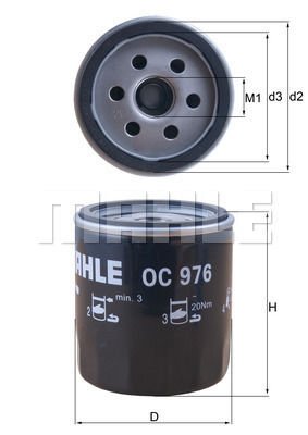 Renault 9 1981-1997 Arası 1.7 Mahle Marka Yağ Filtresi
