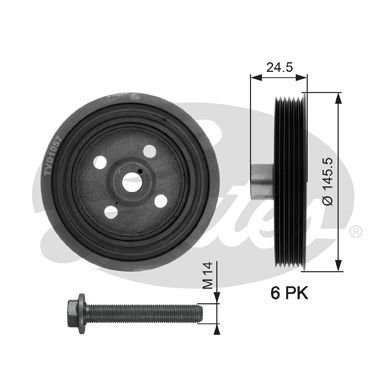 Ford Focus 1998-2013 Arası 1.8 Turbo DI / TDDi, 1.8 DI / TDDi, 1.8 TDCi Gates Marka Krank Kasnağı