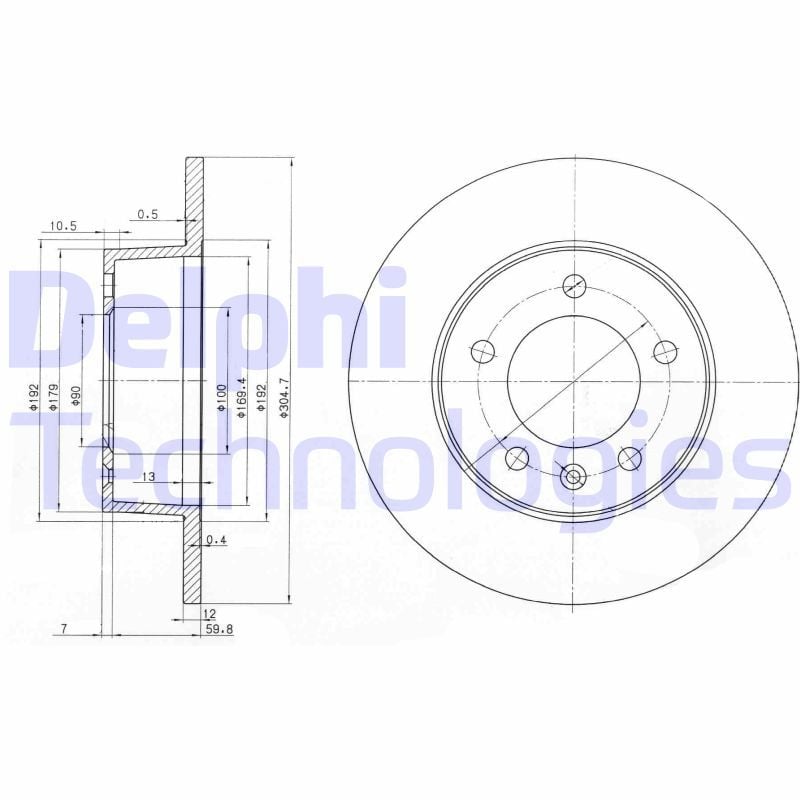 Opel Movano 1998-2003 Arası 2.8 DTI, 2.5 D Delphi Marka Arka Fren Diski