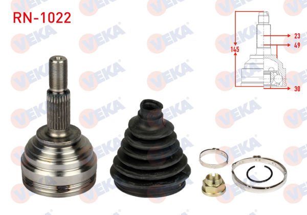 Clio III 1.6 16V Sol-Sağ Aks Kafası Veka RN-1022
