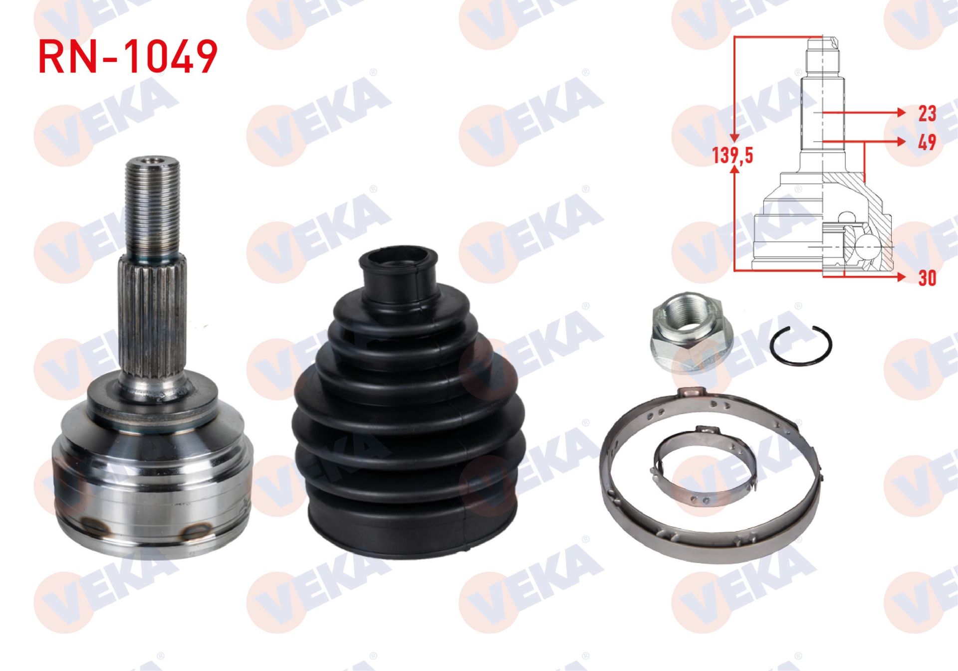 Clio IV 0.9 Tce Sol-Sağ Aks Kafası Veka RN-1049