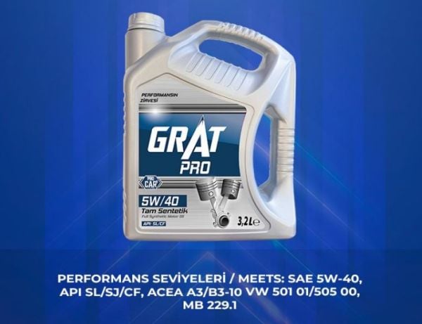 Doblo 1.3 Euro 4 Grat 5W40 3.2 Litre Motor Yağı GRT-6054032