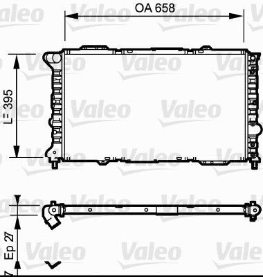 Alfa Romeo 166 1998-2007 Arası 2.5 V6 24V, 3.0 V6 24V, 2.0 T.Spark Valeo Marka Su Radyatörü