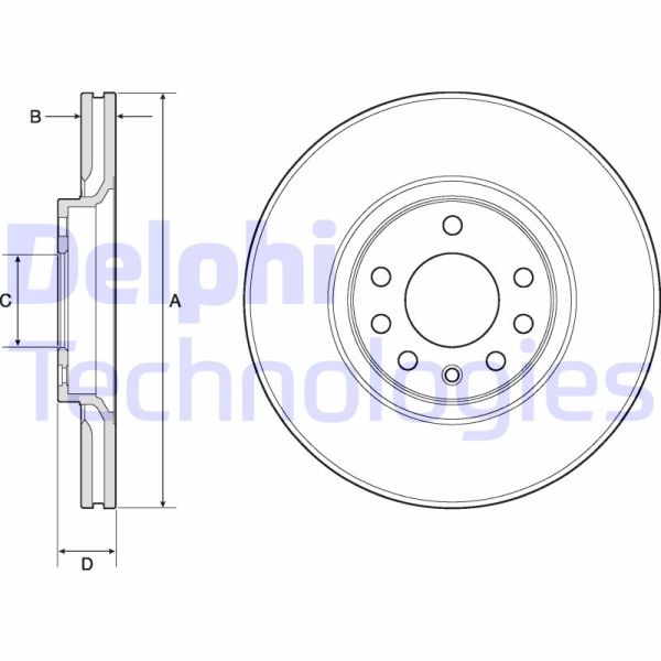 Opel Astra 1998-2013 Arası 2.0 16V, 1.9 CDTI, 1.9 CDTI 16V Delphi Marka Ön Fren Diski