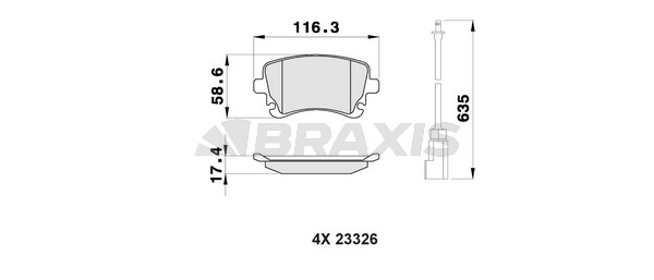 Volkswagen Phaeton 2002-2016 Arası 3.0 V6 TDI 4motion, 4.2 V8 4motion, 3.2 V6 4motion, 6.0 W12 4motion, 3.6 V6 4motion, 3.2 V6, 5.0 V10 TDI 4motion Braxis Marka Ön Fişli Balata