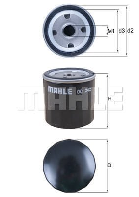 Opel Astra 1991-2009 Arası 1.7 TD Mahle Marka Yağ Filtresi