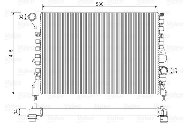 Alfa Romeo 147 2000-2010 Arası 1.9 JTD, 1.9 JTD 16V, 1.9 JTDM, 1.9 JTDM 8V, 1.9 JTDM 16V Valeo Marka Su Radyatörü