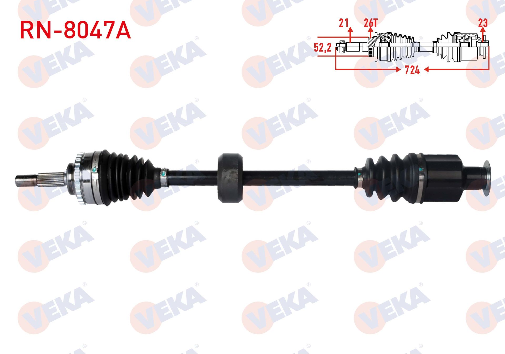 Clio II 1.4 16V Sağ Aks Komple (Abs'li) Veka RN-8047A