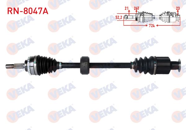 Clio II 1.4 16V Sağ Aks Komple (Abs'li) Veka RN-8047A