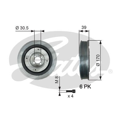 Fiat Brava 1995-2003 Arası 1.9 TD 100 S, 1.9 TD 75 S Gates Marka Krank Kasnağı
