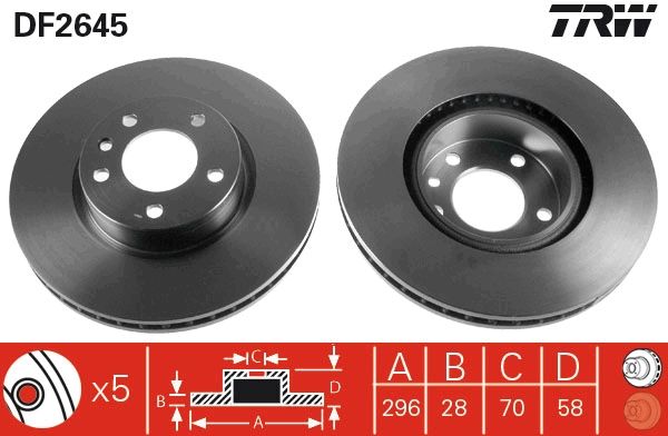 Opel Commodore 1967-1982 Arası 2.5, 2.5 GS, 2.8 GS, 2.5 S TRW Marka Ön Fren Diski