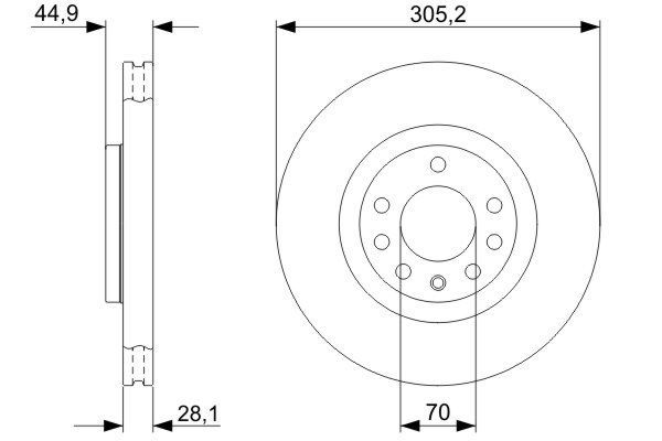 Fiat Croma 2005-2009 Arası 1.9 D Multijet, 2.4 D Multijet Bosch Marka Ön Fren Diski