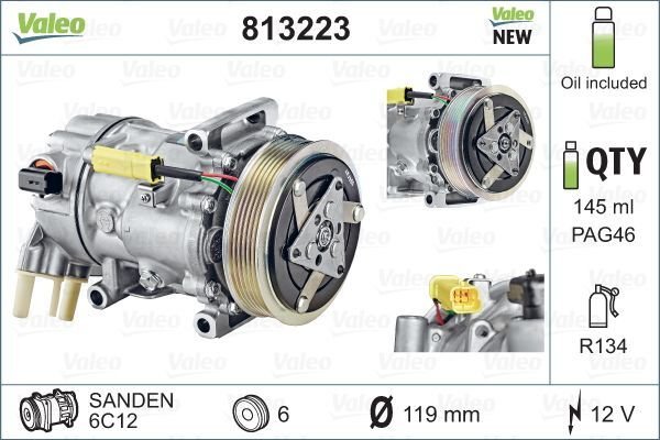 Citroen C3 2009-2013 Arası 1.6 HDi 110 Valeo Marka Klima Kompresörü