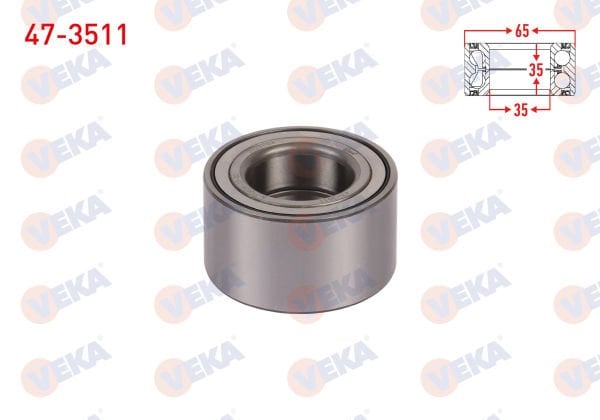Clio II 1.4 16V Sağ-Sol Ön Teker Rulmanı Veka 47-3511