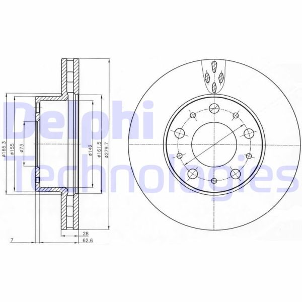 Fiat Ducato 2006-2010 Arası 140 Natural Power, 115 Multijet 2,0 D, 150 Multijet 3,0 D, 130 Multijet 2,3 D, 150 Multijet 2,3 D Delphi Marka Ön Fren Diski
