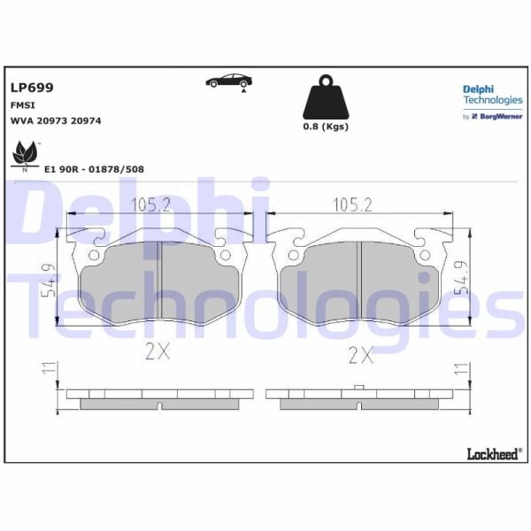 Renault 19 1988-2001 Arası 1.4 Cat, 1.7 Delphi Marka Arka Balata
