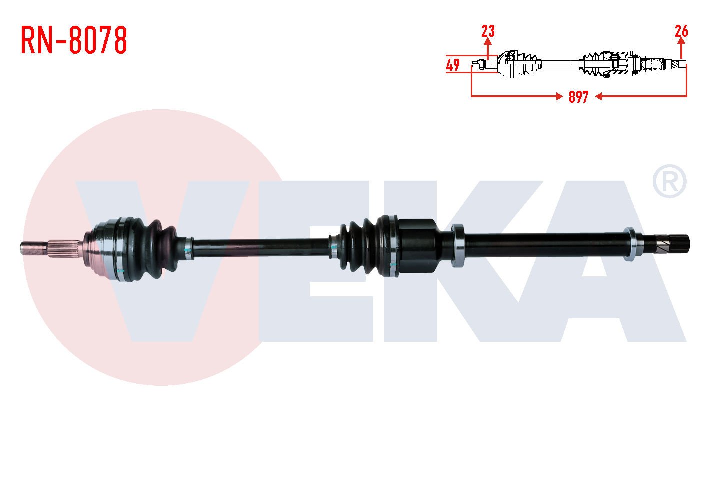 Clio III 1.4 16V Sağ Aks Komple Veka RN-8078