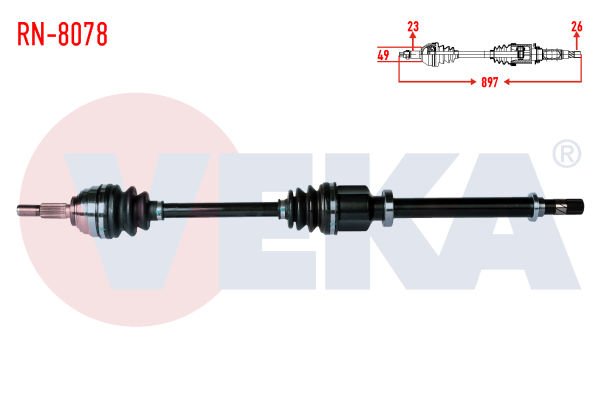 Clio III 1.4 16V Sağ Aks Komple Veka RN-8078