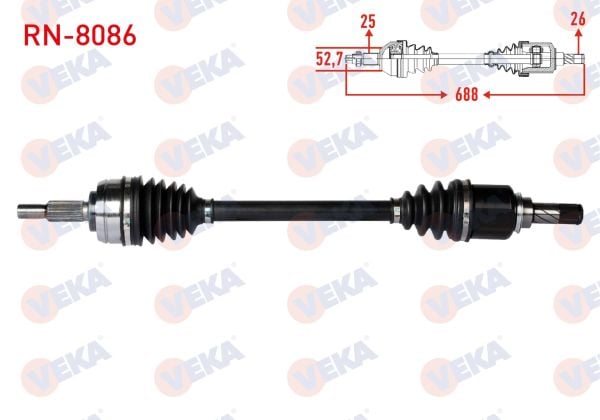 Fluence 1.5 Dci 5 İleri Manuel Sol Aks Veka RN-8086