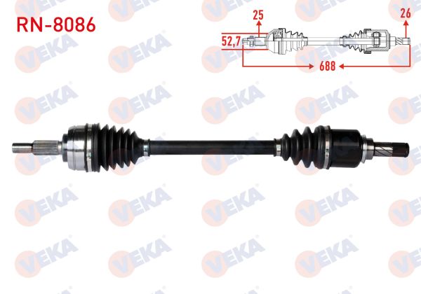Fluence 1.6 16V 5 İleri Manuel Sol Aks Veka RN-8086