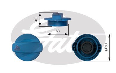 Audi A4 1994-2008 Arası 1.9 TDI, 1.9 TDI quattro, 1.8 T, 2.0 Gates Marka Radyatör Yedek Su Depo Kapağı