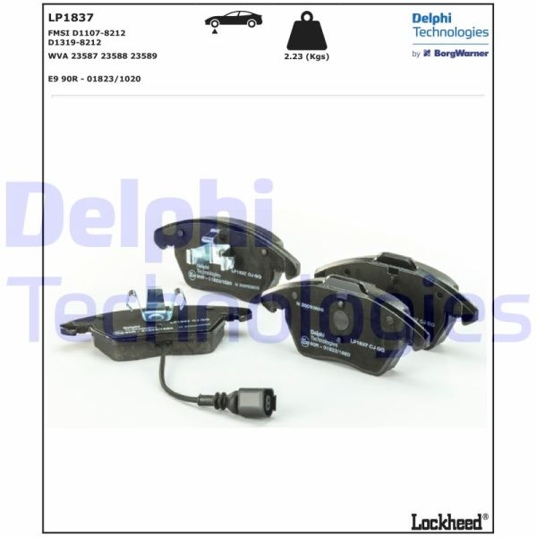 Volkswagen Passat 2005-2015 Arası 1.4 TSI, 1.4 TSI EcoFuel, 2.0 TDI, 1.6 TDI, 2.0 TDI 4motion, 1.8 TSI, 2.0 TSI Delphi Marka Ön Fişli Balata