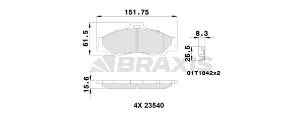 Ford Ranger 1997-2011 Arası 2.5 TD 4x4, 2.5 TD, 2.5 D, 2.5 D 4x4 Braxis Marka Ön Balata