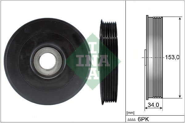 Peugeot 206 1998-2012 Arası 1.4 HDi eco 70, 1.4 HDi INA Marka Krank Kasnağı