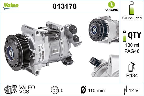 Citroen C4 2013-2017 Arası 2.0 BlueHDi 150 Valeo Marka Klima Kompresörü