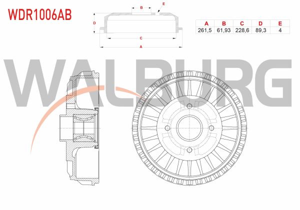 Clio IV 0.9 Tce Arka Fren Kampanası ''Tırnaklı'' Walburg WDR1006AB