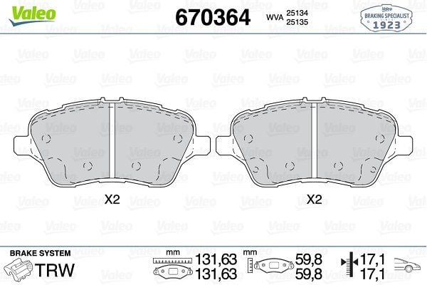 Ford Fiesta 2008-2012 Arası 1.4 LPG Valeo Marka Ön Balata