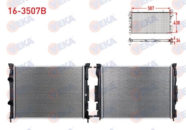 Su Radyatörü Megane II 1.4 16v Veka Marka 16-3507