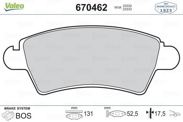 Peugeot 306 1993-2003 Arası 1.4, 1.4 SL, 1.6 SR, 1.8, 1.6 Valeo Marka Ön Balata