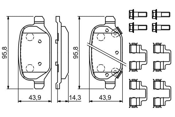 Fiat Panda Van 2012-2016 Arası 0.9 4x4, 1.3 D Multijet 4x4 Bosch Marka Arka Balata